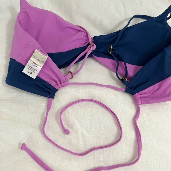 L*Space Color Block Indigo-rosebud Ringo Bikini Top and Bottom Set - Picture 2 of 7